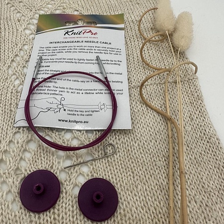 Спицы для вязания Тросик для сьемных спиц 28 см (длина спиц 50) фиолетовый