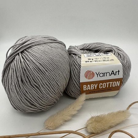Пряжа Baby Cotton 406 серый