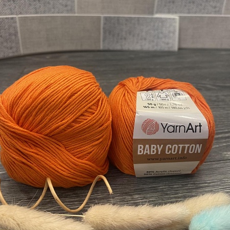 Пряжа Baby Cotton 421 оранжевый