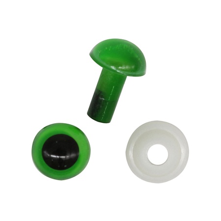 Аксессуары для кукол Глазки пластиковые с фиксатором 6мм, (зеленый)