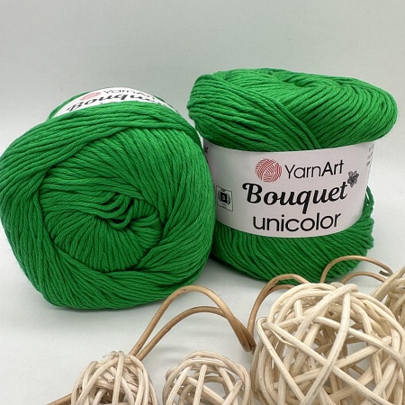 Пряжа Yarn art Bouquet Unicolor (Букет однотон) 3220 ярко-зелёный