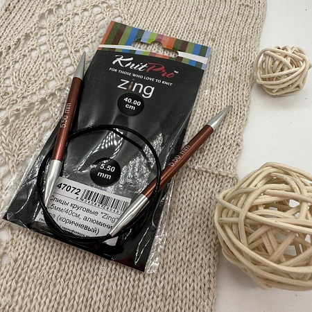 Спицы для вязания Спицы Knit Pro круговые Zing 40cm №5,5