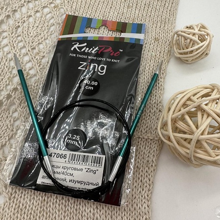 Спицы для вязания Спицы Knit Pro круговые Zing 40cm №3,25
