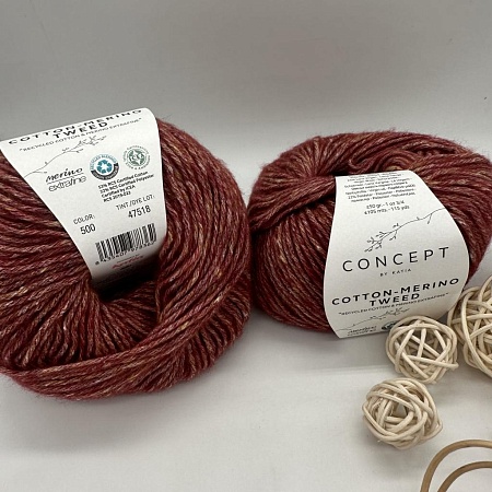 Пряжа Cotton Merino tweed 500