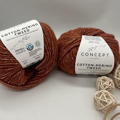 Пряжа Cotton Merino tweed 501