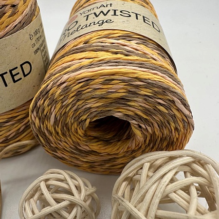 Пряжа Пряжа для вязания рафия крученая Papiro Twisted melange 2308