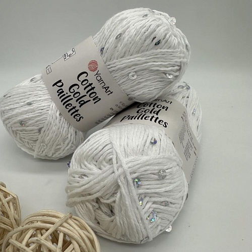 Пряжа Cotton Gold Pailletes 7102