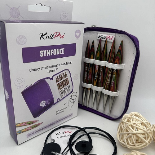 Спицы для вязания 20663 Набор деревянных съемных спиц Chunky Symfonie Wood KnitPro