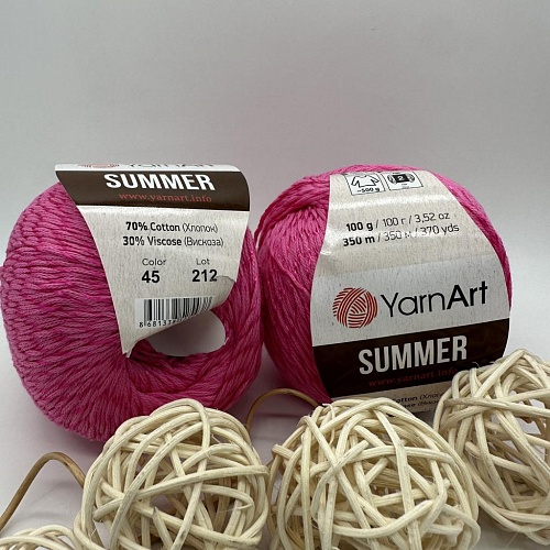 Пряжа YarnArt Summer 45 малиновый неон