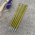 Спицы для вязания Спицы чулочные Knit Pro Zing 15 cm №3.50 хризолитовый 5шт в упаковке