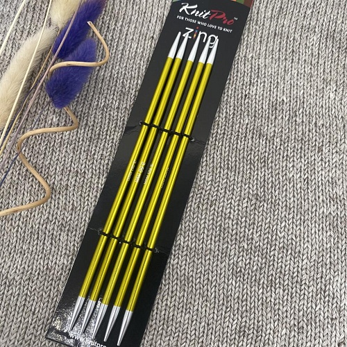 Спицы для вязания Спицы чулочные Knit Pro Zing 15 cm №3.50 хризолитовый 5шт в упаковке