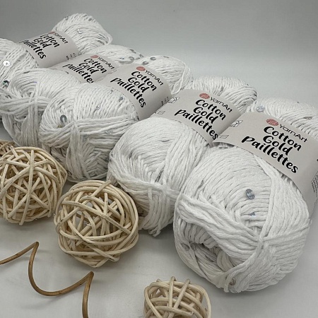 Пряжа Cotton Gold Pailletes 7102