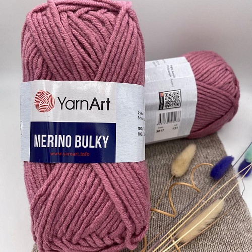 Пряжа Merino Bulky 3017 пыльная роза