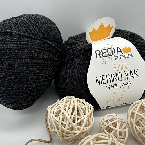 Пряжа Regia Merino Yak 07512 антрацитовый меланж