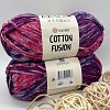 Пряжа Cotton Fusion хлопок 3647 сливовый джем