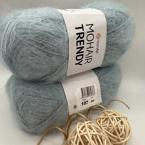 Пряжа Mohair trendy 107 серо-голубой