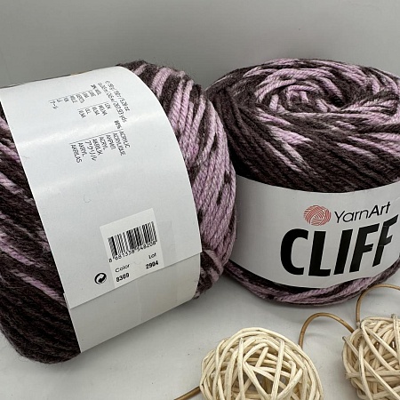 Пряжа Cliff 8309 сиренево- коричневый
