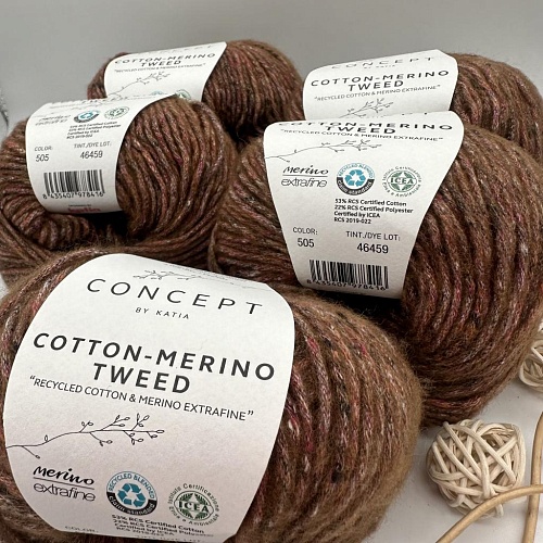 Пряжа Cotton Merino tweed 505