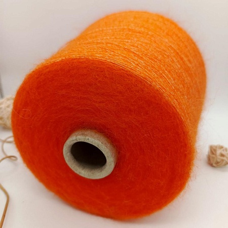 Пряжа в бобинах KID MOHAIR цвет "апельсинка"