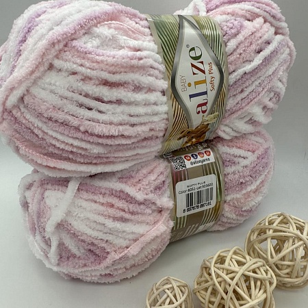 Пряжа Softy Plus 6051 сиренево розово белый