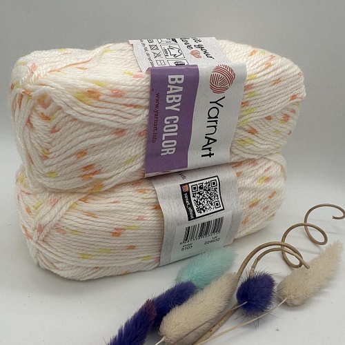 Пряжа Yarn Art Baby color (бэби) 5103 бл персик срозово желтой точкой