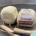 Пряжа YA Baby Cotton 402 цвет слоновой кости