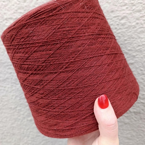 Пряжа в бобинах Biagioli Modesto Cashmere цвет 201549 dark rust (коричневый). Цена за 10гр