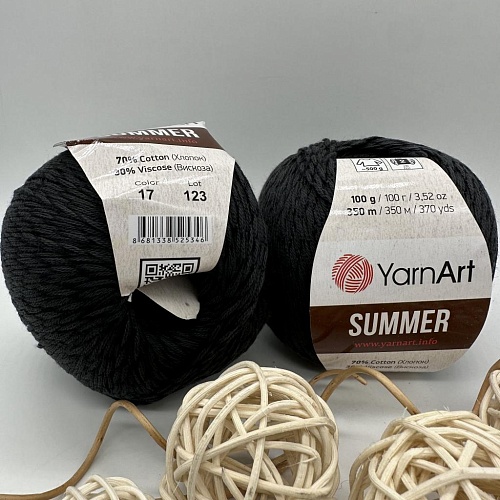 Пряжа YarnArt Summer 17 чёрная стрела