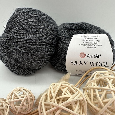 Пряжа Silky Wool 335 графит