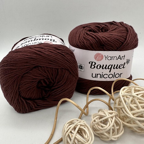Пряжа Yarn art Bouquet Unicolor 3209 бурый (бордово-коричневый)