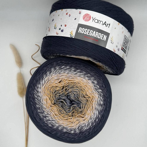 Пряжа Yarn Art Rosegarden 323 желто-серый