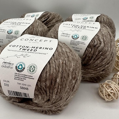 Пряжа Cotton Merino tweed 510