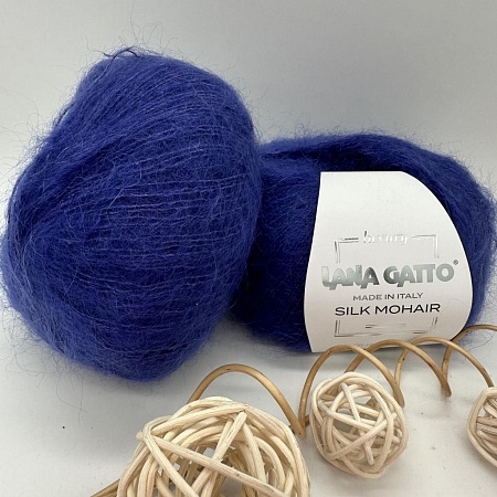 Пряжа Lana Gatto SILK MOHAIR 8390 синий