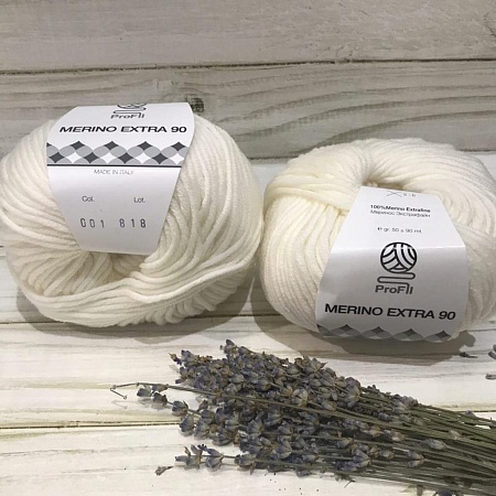 Пряжа Merino 90 (001 белый)