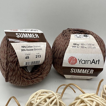 Пряжа YarnArt Summer 49 молочный шоколад
