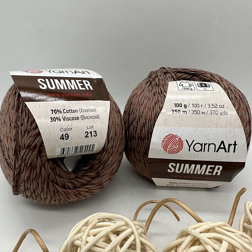Пряжа YarnArt Summer 49 молочный шоколад
