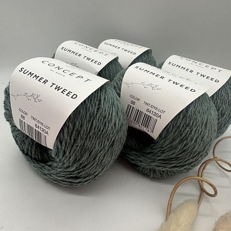 Пряжа Summer Tweed 68 пастельный бирюзовый