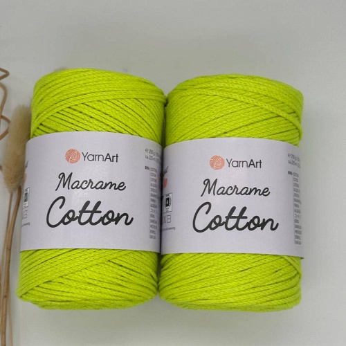 Пряжа Macrame cotton 801 жёлтый неон