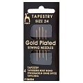 Иглы 06004 Иглы ручные гобеленовые с золотым покрытием Tapestry GOLD № 24, 4шт