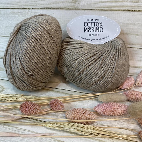 Пряжа COTTON MERINO UNI COLOUR 03 серобежевый