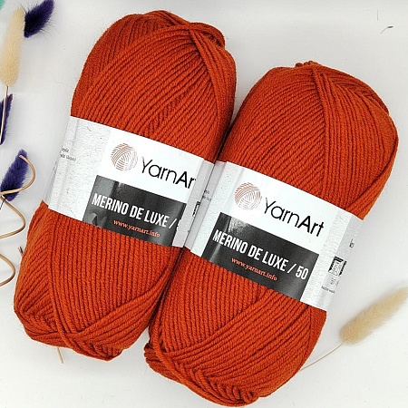 Пряжа Merino de luxe 50 3027 рыжий