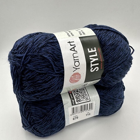 Пряжа Style 670 т.синий