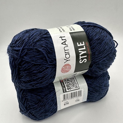 Пряжа Style 670 т.синий