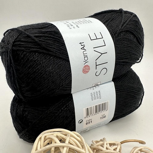 Пряжа Style 651 чёрный