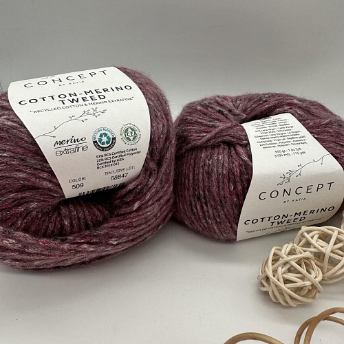 Пряжа Cotton Merino tweed 509