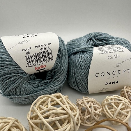 Пряжа Concept Dama (хлопок, шелк,вискоза) 88 серо - голубой