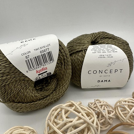 Пряжа Concept Dama (хлопок, шелк,вискоза) 87 хаки