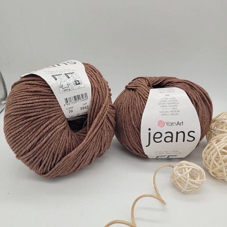 Пряжа YarnArt Jeans 70 коричневый