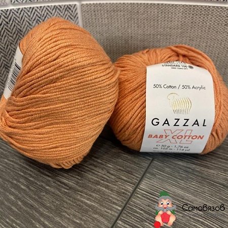 Пряжа Baby Cotton XL 3465 абрикос