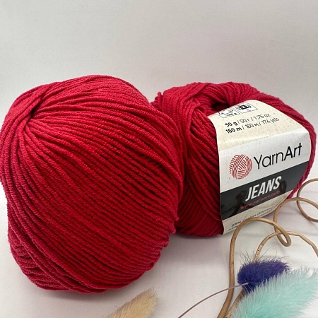 Пряжа YarnArt Jeans 51 вишневый